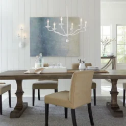 Lustre 6 Lumières Chandelier Blanc Annie -Magasin D'Éclairage Domestique luminaire anglais classique 22100278 4R