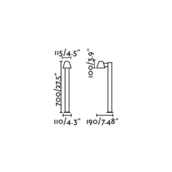 Balise D'extérieur à Petit Réflecteur Conique Gina -Magasin D'Éclairage Domestique luminaire design 19070617 2R