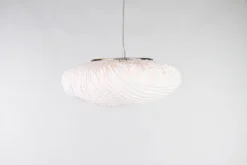 Suspension En Tissu Blanc Peint Simetech Tati -Magasin D'Éclairage Domestique luminaire tissu bois verre 16060539 2R