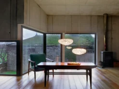 Suspension En Tissu Blanc Peint Simetech Tati -Magasin D'Éclairage Domestique luminaire tissu bois verre 16060539 3R