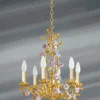 Lustre Chandelier 6 Lumières Art Nouveau Doré