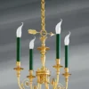 Lustre Doré Style Directoire En Bronze Massif, Quatre Lumières