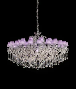 Lustre En Verre Et Structure Métal Chromé 36 Lumières