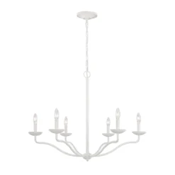 Lustre 6 Lumières Chandelier Blanc Annie