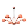 Lustre 6 Lumières Orange Mat En Acier Grainé Bolt