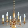 Lustre Style Hollandais Laiton Six Lumières