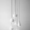 Lustrini Suspension Contemporaine 6 Lumières Blanc Mat