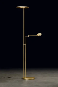 Nova Lampadaire 2 Lumières Finition Laiton Anodisé