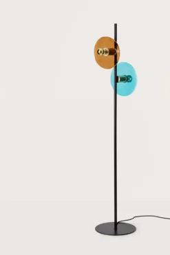 Ohlala Lampadaire Rétro Bleu Et Ambre