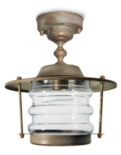 Onda Plafonnier D'extérieur Lanterne En Laiton Vieilli Style Campagne