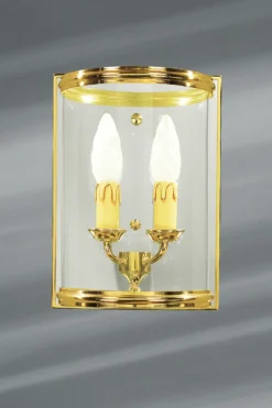 Petite Applique De Style Classique En Verre Cylindrique Et Bronze Massif