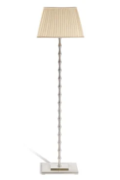 Pilate Liseuse Argent Satiné Abat-jour Carré En Soie Ivoire