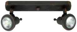Rampe De 2 Spots Montagne Finition Métal Noir Patiné