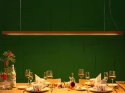 Led40 Suspension Linéaire En Chêne 160cm -Magasin D'Éclairage Domestique scandinave bois led minimaliste 22120014 2R