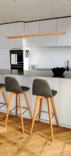 Led40 Suspension Linéaire En Chêne 160cm -Magasin D'Éclairage Domestique scandinave bois led minimaliste 22120014 4R