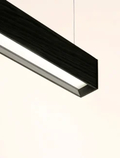 Square Suspension Longue Carrée Noire 104cm -Magasin D'Éclairage Domestique scandinave bois led minimaliste 22120040 3R