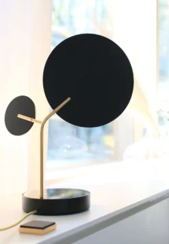 Lampe De Table Dorée Et Noire Ballon -Magasin D'Éclairage Domestique scandinave bois led minimaliste 22120082 2R
