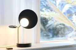 Lampe De Table Dorée Et Noire Ballon -Magasin D'Éclairage Domestique scandinave bois led minimaliste 22120082 3R