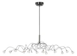 Snowball Ovale Lustre 12 Lumières Boules Blanches En Verre Opale