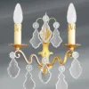 Sobre Applique Dorée Louis XV Cristal De Bohème 2 Lumières