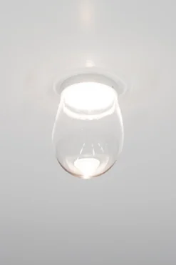 Spot Design En Verre Transparent Et Métal Blanc Dropz