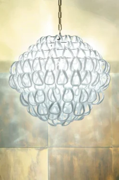 Suspension Giogali SP 60 Ronde Maille De Verre Blanc