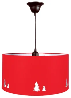 Suspension Montagne Rouge Et Métal Noir Patine